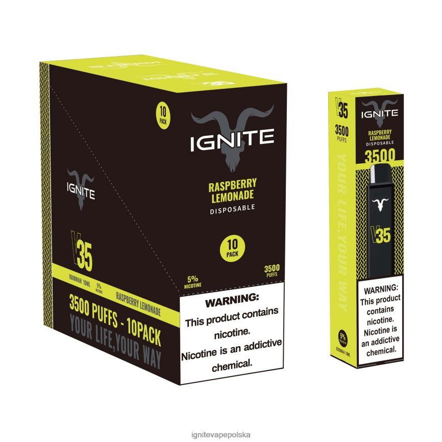 Ignite E Papieros Opinie | IGNITE V35 vape pen 10 szt Malinowa lemoniada 0648NZ125